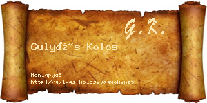 Gulyás Kolos névjegykártya